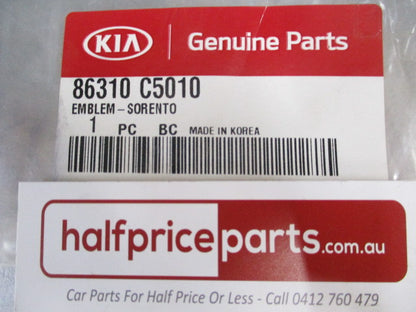 Kia Sorento Genuine Rear Tail Gate Emblem New Part