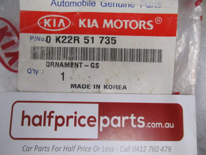 Kia Mentor Genuine Front Guard GS Chrome And Black Emblem New Part