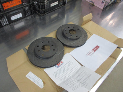 RDA Front Disc Rotors Slotted/Dimpled (Pair) Suits Holden Viva JF New Part