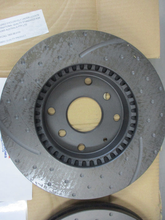 RDA Front Disc Rotors Slotted/Dimpled Suits Holden Viva JF Sedan/Hatch Back (Sold As Pair Only) New Part