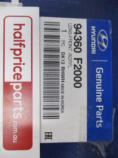 Hyundai Elantra Genuine Front Instrument Panel Acrylic Lens New Part