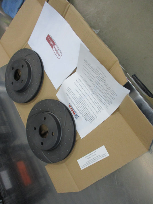 RDA Front Disc Rotor (Pair) Drilled-Slotted Suits  Mazda 2 DY 1.5Ltr New Part