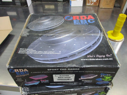 RDA Front Disc Rotor (Pair) Drilled-Slotted Suits  Mazda 2 DY 1.5Ltr New Part