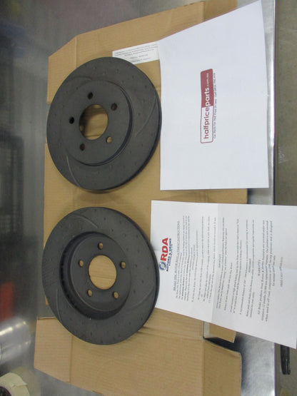 RDA Front Disc Rotors (Pair) Slotted-Dimpled Suits Chrysler Voyager New Part
