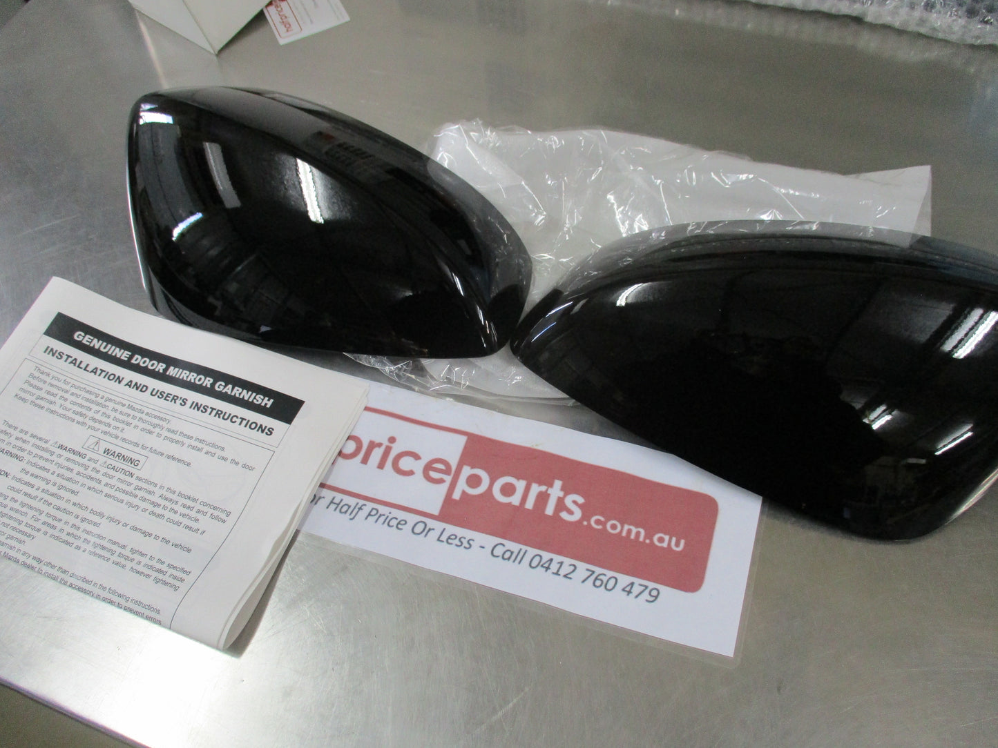 Mazda 3 BM Genuine Mirror Scalps Both Left And Right (Kuroi Black) New Part