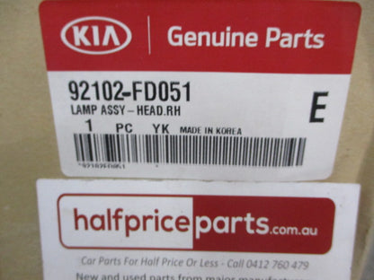 Kia Rio Genuine Right Hand Front (Drivers)  Headlight New Part