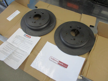 RDA Rear Brake Rotors (Pair) Slotted-Dimpled Suits Honda CRV/Odyssey New Part