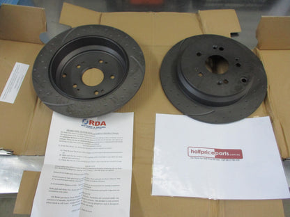 RDA Rear Brake Rotors (Pair) Slotted-Dimpled Suits Honda CRV/Odyssey New Part