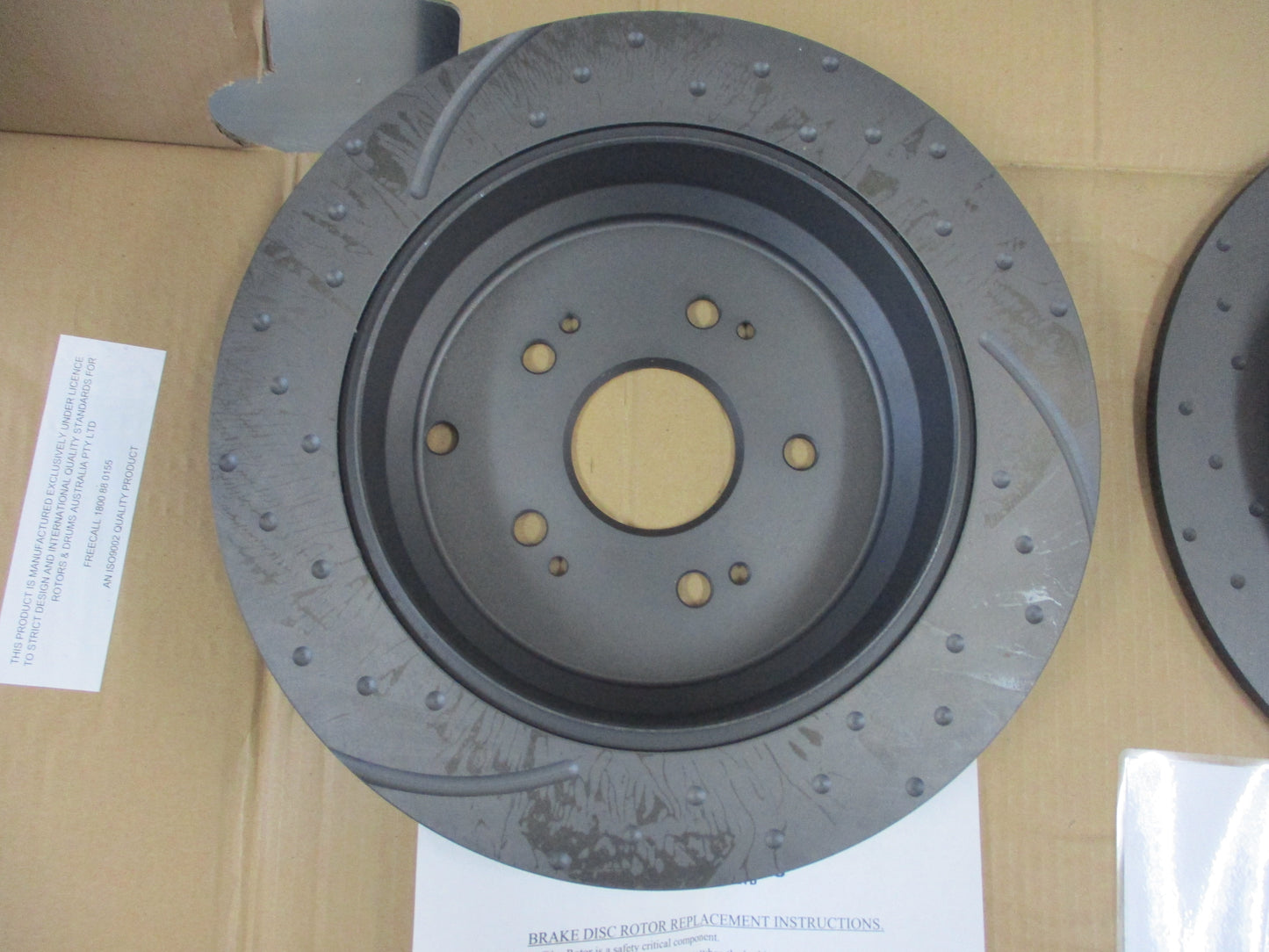 RDA Rear Brake Rotors (Pair) Slotted-Dimpled Suits Honda CRV/Odyssey New Part