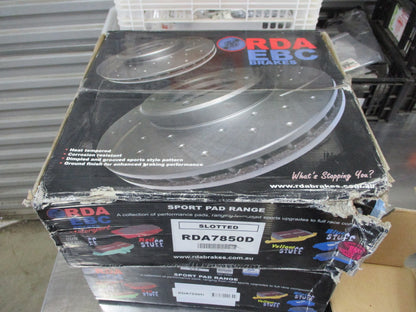 RDA Rear Brake Rotors (Pair) Slotted-Dimpled Suits Honda CRV/Odyssey New Part