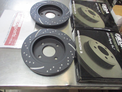 RDA Rear Disc Rotor Set Slotted-Dimpled Suits Ford Fiesta-Focus New Part