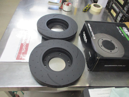 RDA Front Disc Rotors (Pair) Slotted-Drilled Suits Kia Carnival New Part