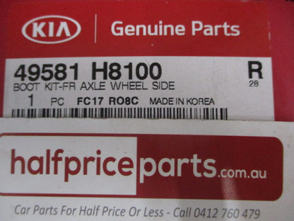 Kia Rio/Stonic Genuine Front Axel Wheel Side Boot Kit New Part