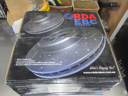 RDA Rear Disc Brake Rotors (Pair) Slotted-Dimpled Suits Honda CR-V New Part.