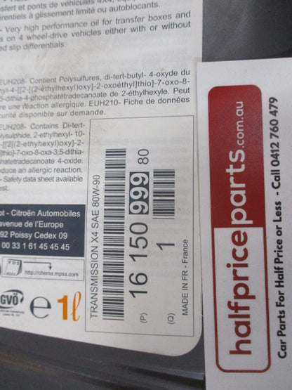 Peugeot/Citroen Genuine Transmission Oil X4 SAE 80W-90 1Lt New Part