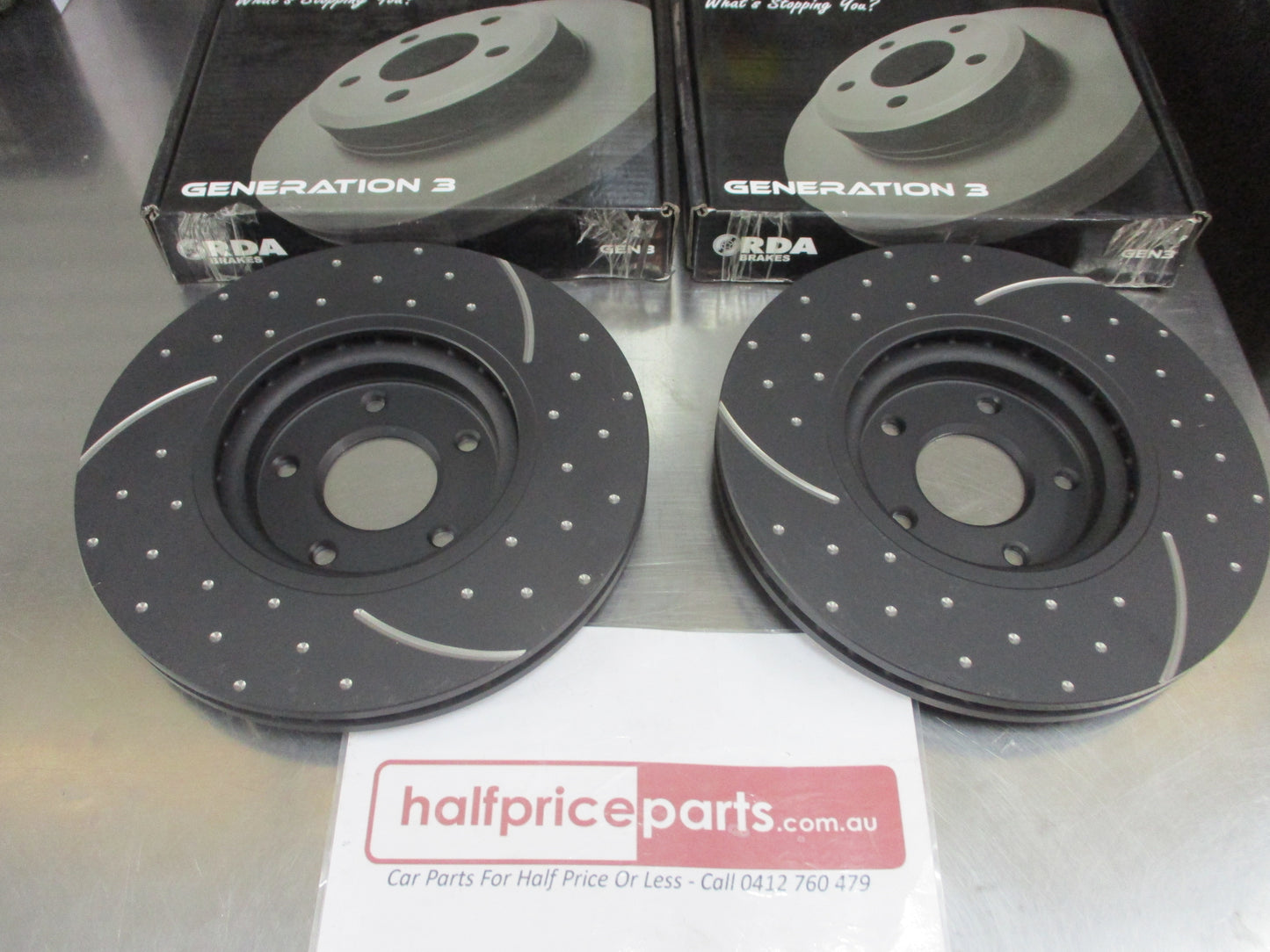 RDA Front Disc Rotors Slotted-Dimpled Suits Renault Grand Scenic New Part