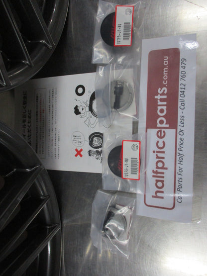 Subaru STI Genuine Set 4 Alloy Wheels 18x7.5 With Caps-Valves (Gray) New Part.