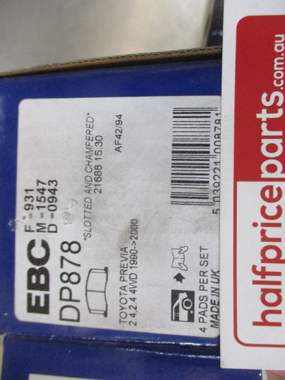 EBC Rear Disc Brake Pad Set Suits Toyota Tarago New Part