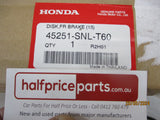 Honda Civic Genuine Front Disc Brake Rotors (Pair) New Part