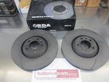 RDA Front Disc Rotors (Pair) Slotted-Dimpled Suits Peugeot 407 2.2Ltr New Part