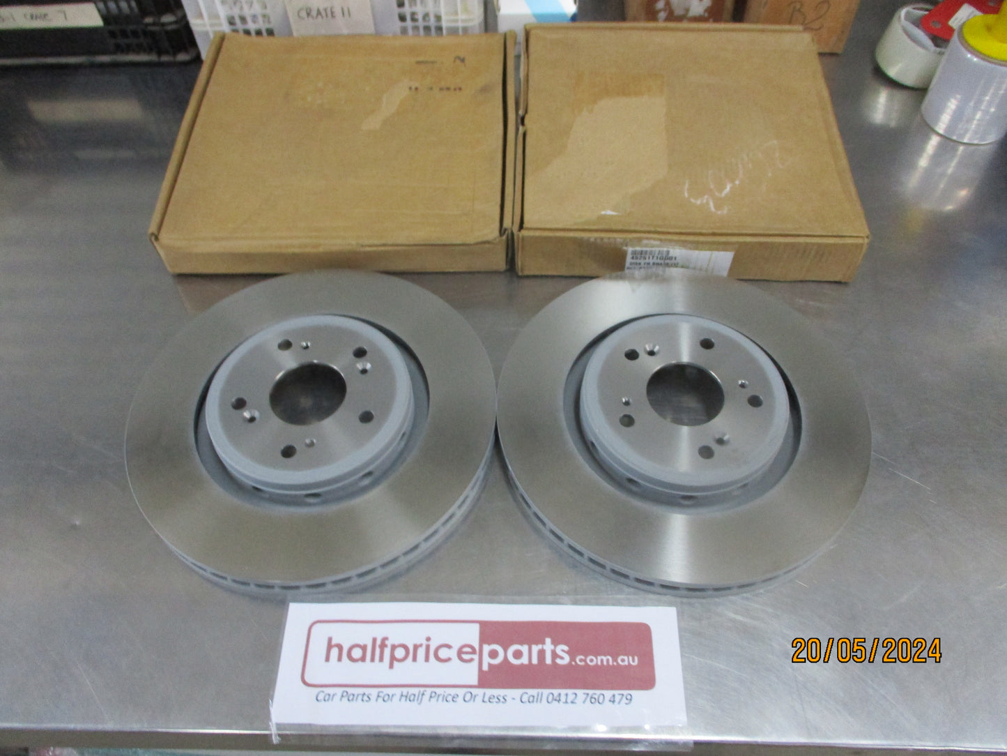 Honda CR-V Genuine Front Disc Brake Rotors (Pair) New Part