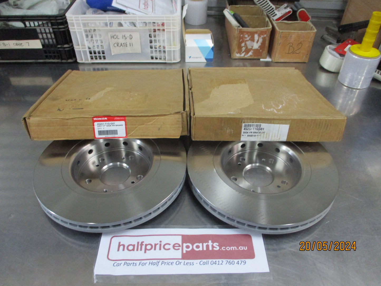 Honda CR-V Genuine Front Disc Brake Rotors (Pair) New Part