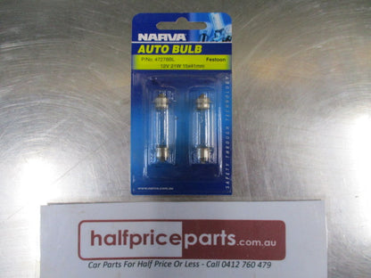 Narva Auto Bulb Festoon 2 Pack 12V 21W 15x41mm - New Part