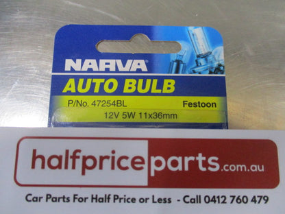 Narva Auto Bulb Festoon 12v 5W 11x36mm Twin Pack - New Part