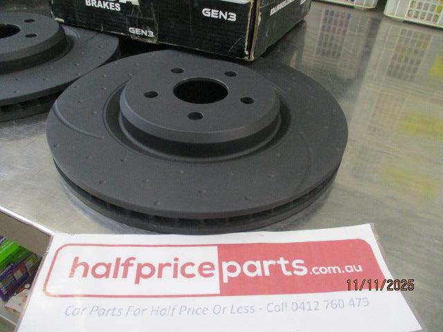 RDA Slotted And Dimpled Brake Rotor Pair 255mm Front -  New Part