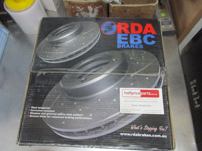 RDA Front Disc Rotors (Pair) Slotted-Dimpled Suits Honda Prelude New Part