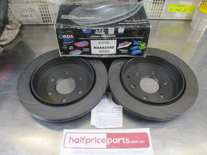 RDA Rear Disc Rotor 350mm Slotted/Dimpled Suits Nissan Y62 Patrol New Part (Seconds)