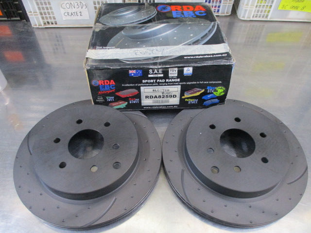 RDA Rear Disc Rotor 350mm Slotted/Dimpled Suits Nissan Y62 Patrol New Part (Seconds)