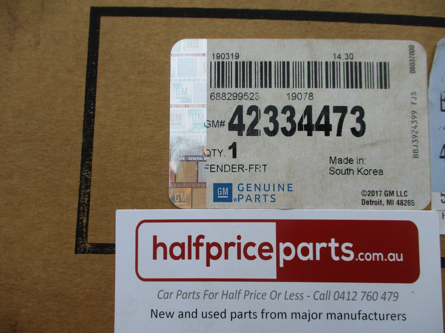 Holden Trax TJ Genuine Left Hand Front Guard (In Primer) New Part