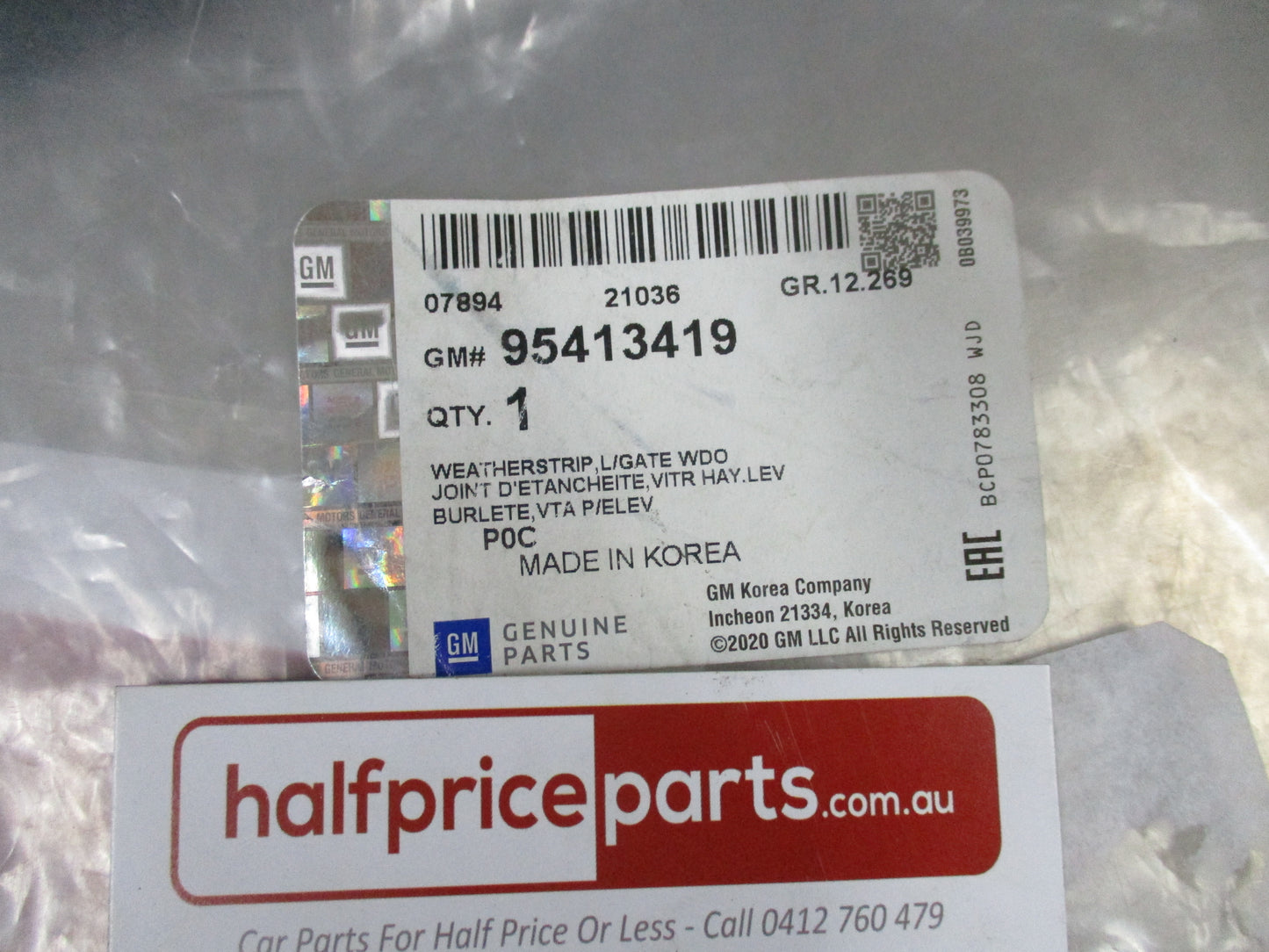 Holden Captiva Genuine Rear Tail Gate Weather Seal New Part