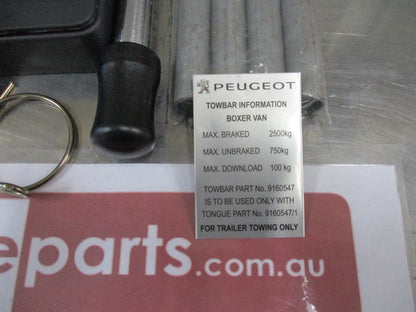 Fiat Ducato / Peugeot Boxer Tow Bar Kit New Part