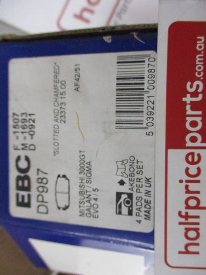 EBC Rear Brake Pad Set Suits Mitsubishi 3000GT/Galant/Grandis/Lancer/Space Wagon New Part