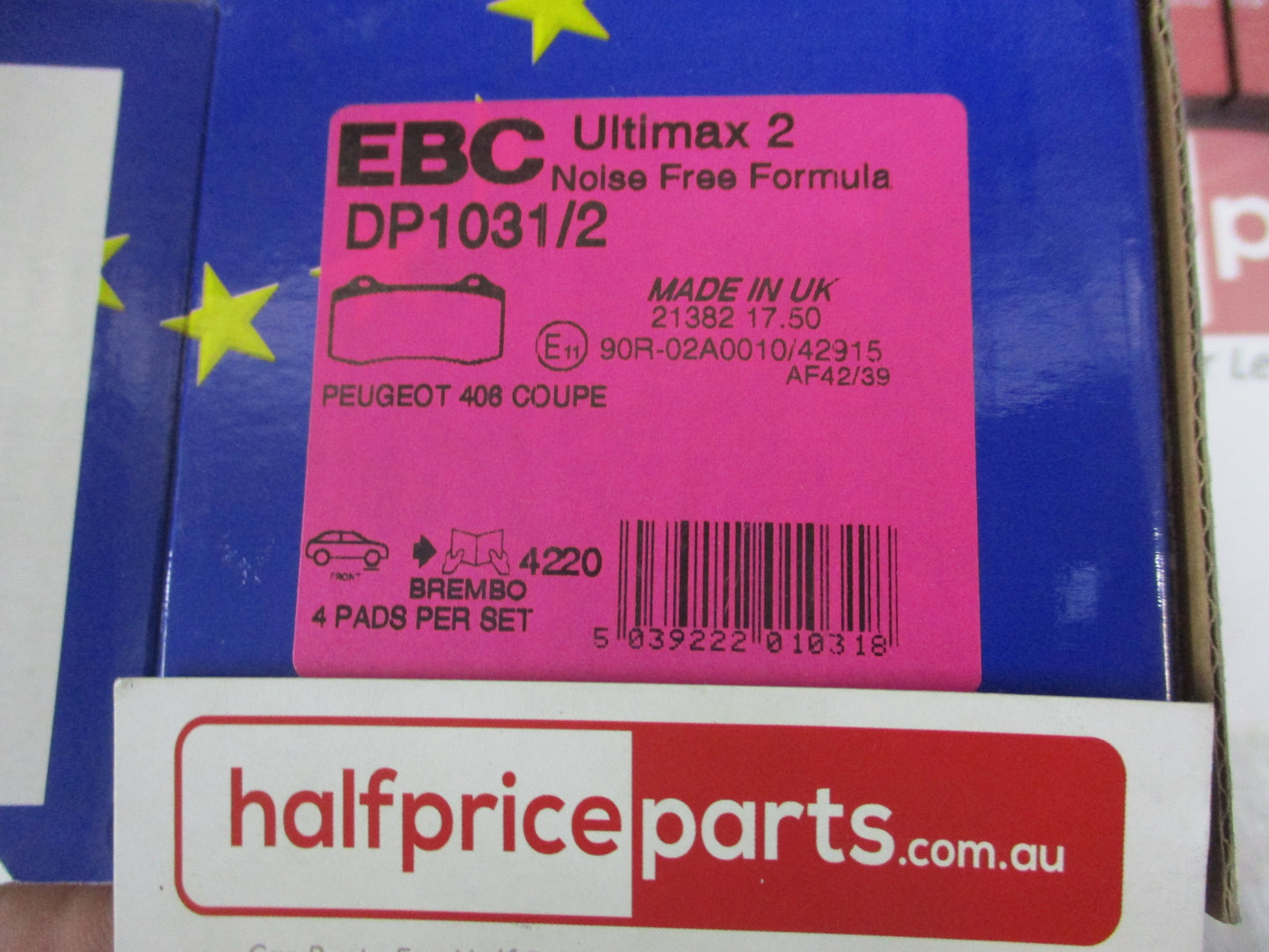 EBC Ultimax 2 Noise Formula Brake Pad Set Front Suits Peugeot 406 New Part