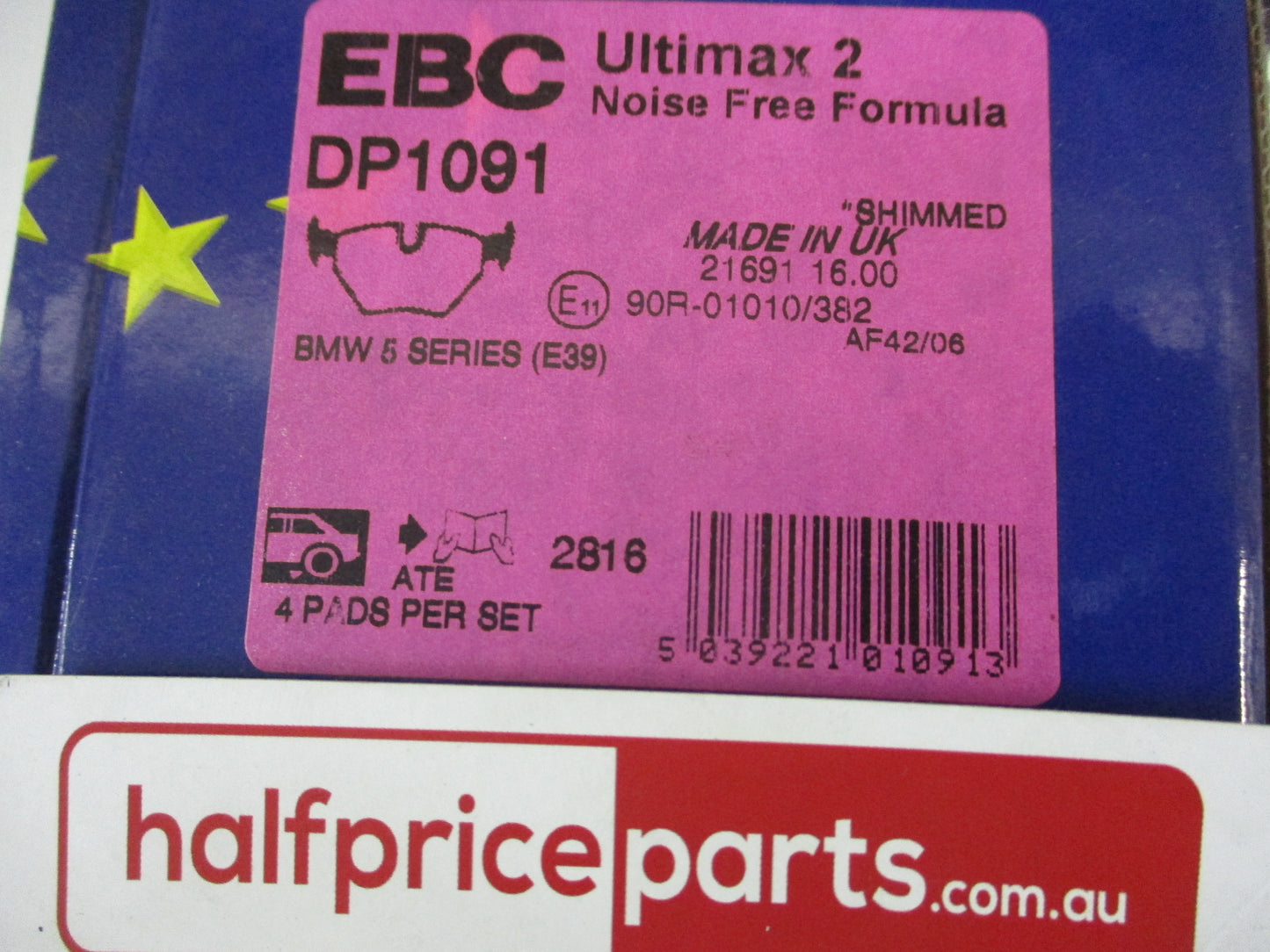 EBC Ultimax Rear Brake Pad Set Suits BMW 5-Series New Part