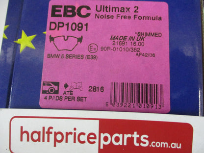 EBC Ultimax Rear Brake Pad Set Suits BMW 5-Series New Part