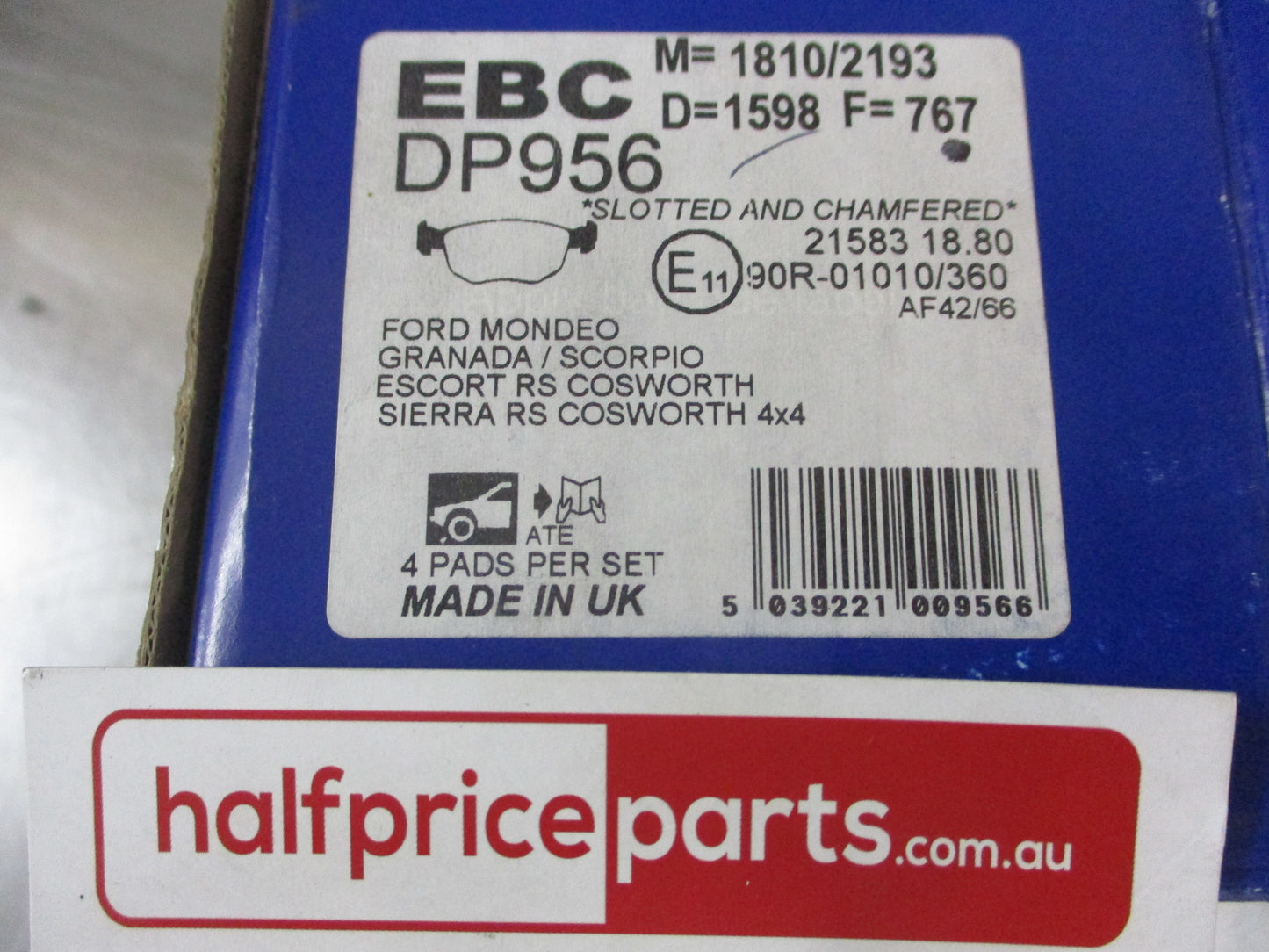 EBC Ultimax Front Brake Pad Suits Ford Sierra RS Cosworth/Mondeo New Part