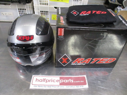 X-Rated Helmets Jet-X1 Silver XRH Large Helmet New Part