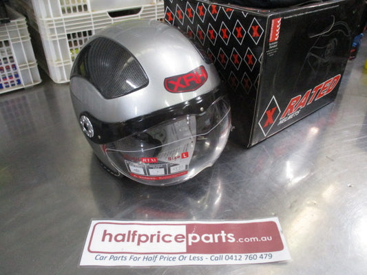 X-Rated Helmets Jet-X1 Silver XRH Large Helmet New Part