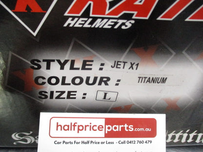 X-Rated Helmets Jet-X1 Silver XRH Large Helmet New Part