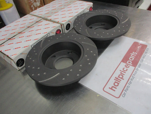 RDA Rear Disc Rotors (Pair) Slotted-Dimples Suits Audi A6 Quattro Series II 15 Inch Wheel New Part