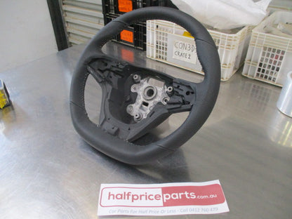 Holden VF HSV/GTS/SSV Genuine Flat Bottom Steering Wheel Leather (Black With White Stiching) New Part