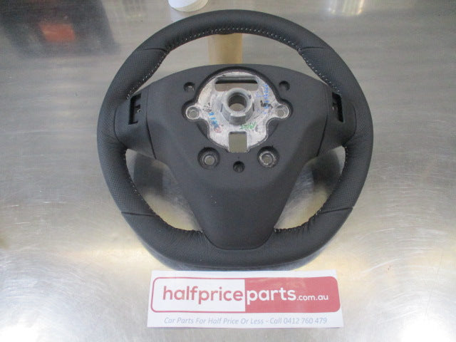 Holden VF HSV/GTS/SSV Genuine Flat Bottom Steering Wheel Leather (Black With White Stiching) New Part