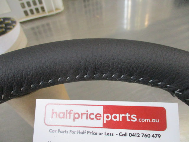 Holden VF HSV/GTS/SSV Genuine Flat Bottom Steering Wheel Leather (Black With White Stiching) New Part