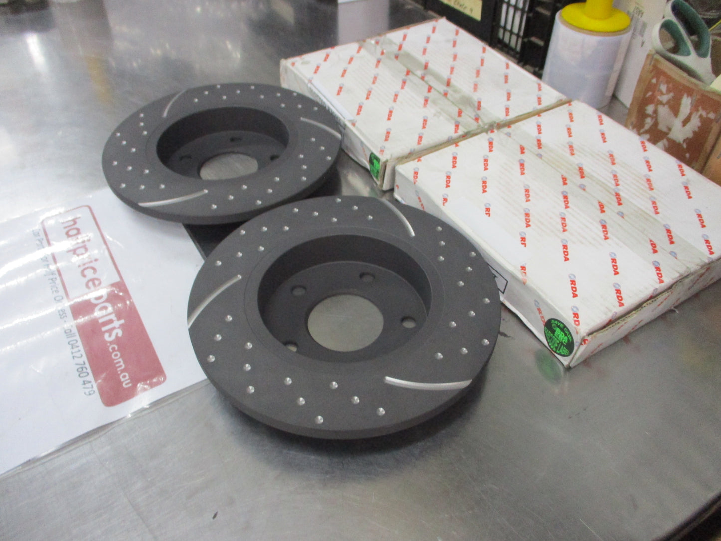 RDA Front Disc Brake Rotors (Pair) Slotted-Dimpled Suits Mercedes Benz A-Class New Part