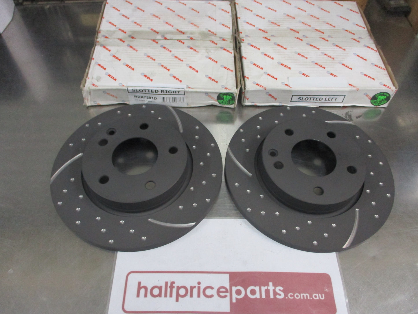 RDA Front Disc Brake Rotors (Pair) Slotted-Dimpled Suits Mercedes Benz A-Class New Part