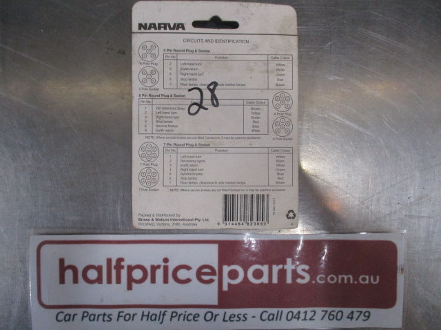 Narva Trailer Connector Flat Bracket Small Round Metal Socket New Part